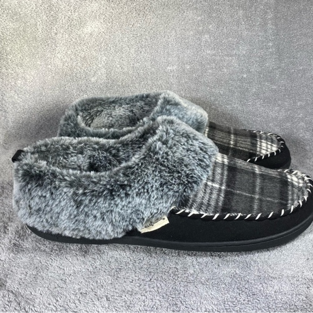 DearFoams Slipper Shoes‎ Women’s Size 11-12 Faux Fur Black